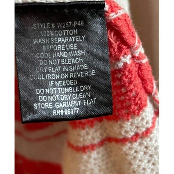 Sanctuary Orange Tan Open Knit Sweater Sz M - Picture 4 of 10